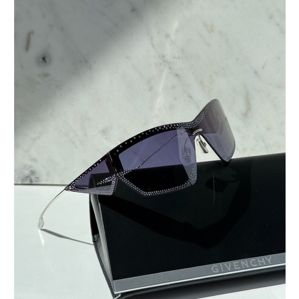 NEW Givenchy GV4100US Mask Strass Crystal Blue Sunglasses $1090